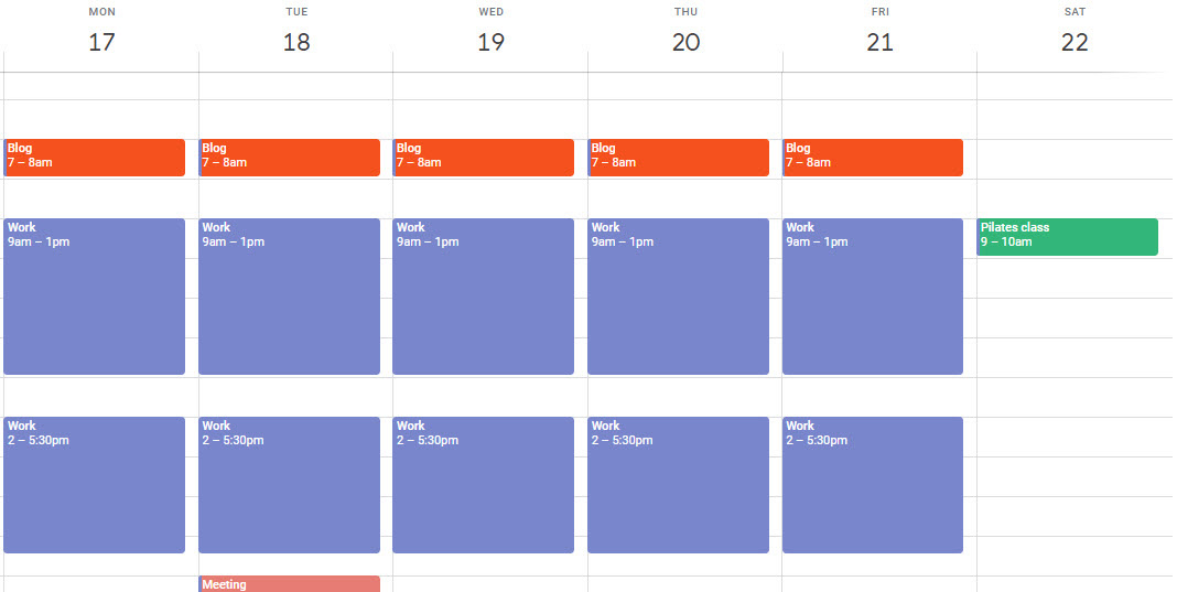 study schedule example